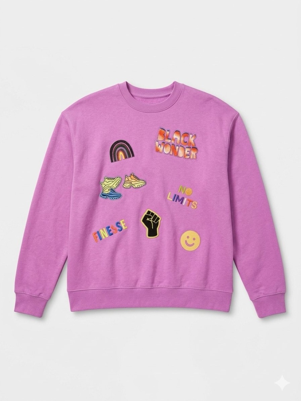 Target Purple Graphic Crewneck Sweatshirt with Black History Month Patches